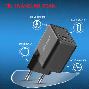 Củ sạc điện thoại Honeywell 20W màu đen