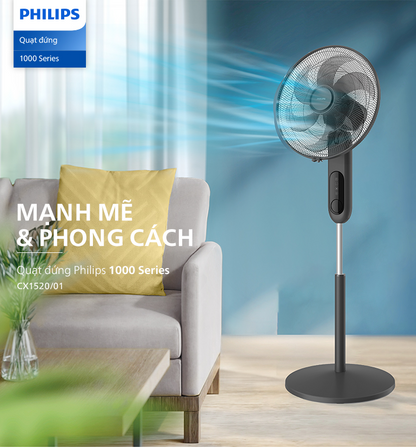 Quạt đứng Philips 6 cánh có điều khiển từ xa CX1520/01 - Bảo hành chính hãng 24 tháng