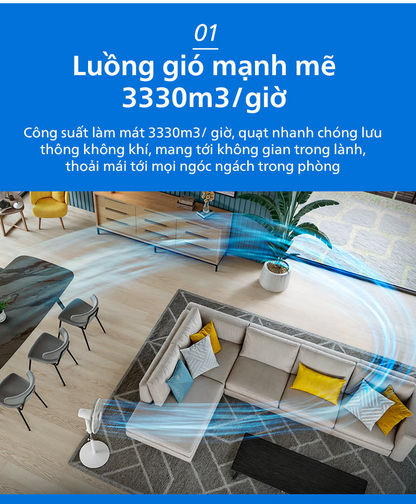 Quạt Cây Đứng Philips CX1220/00, 6 Cánh, Gió Mạnh Hiện Đại -  Bảo hành chính hãng 24 tháng