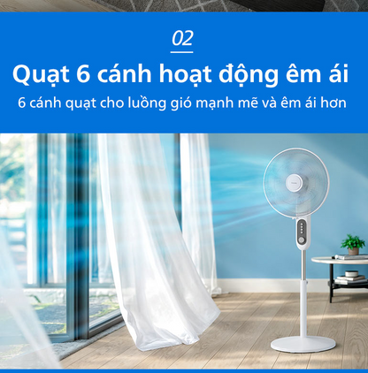 Quạt Cây Đứng Philips CX1220/00, 6 Cánh, Gió Mạnh Hiện Đại -  Bảo hành chính hãng 24 tháng