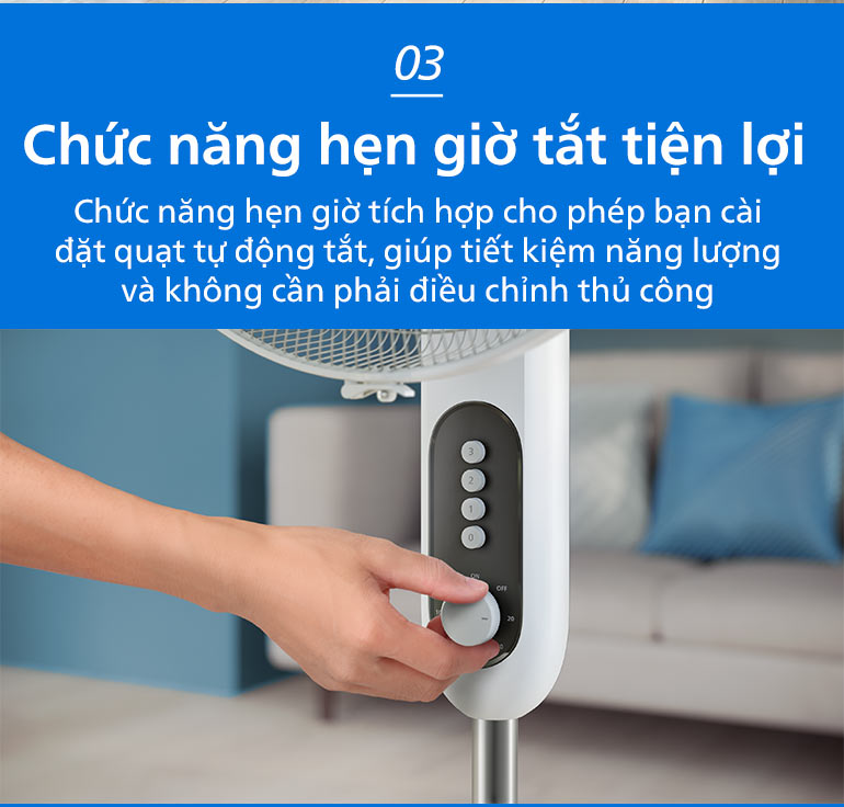 Quạt Cây Đứng Philips CX1220/00, 6 Cánh, Gió Mạnh Hiện Đại -  Bảo hành chính hãng 24 tháng