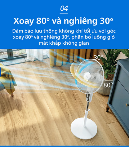 Quạt Cây Đứng Philips CX1220/00, 6 Cánh, Gió Mạnh Hiện Đại -  Bảo hành chính hãng 24 tháng