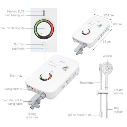 Máy nước nóng trực tiếp Comfee CWH-45MVNVN(W)-CB - Hàng Chính Hãng - Bảo Hành 24 tháng