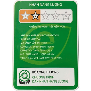 Nồi Cơm Điện Tử Cao Tần Tiger JKT-F18W dung tích 1.8L - Hàng Chính Hãng