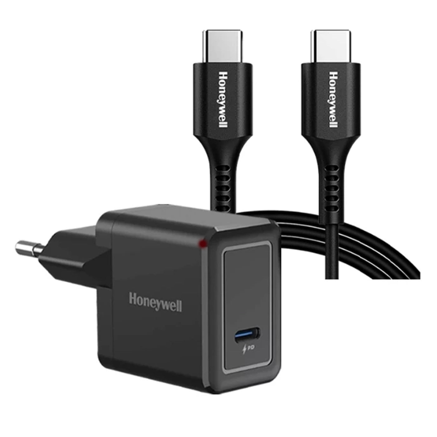 (Combo) Củ sạc điện thoại Honeywell 20W màu đen + Cáp sạc điện thoại Honeywell 1.8m màu đen 2 đầu Type C