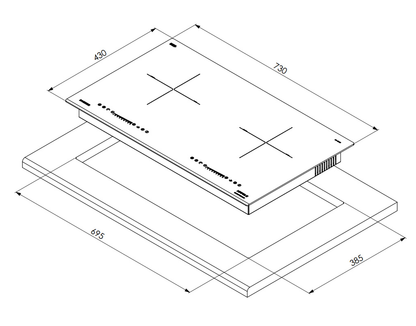 Bếp từ đôi lắp âm Hafele HC-I7325B (533.09.979)