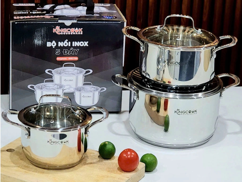 Bộ nồi inox 5 đáy KingCook KPS1730