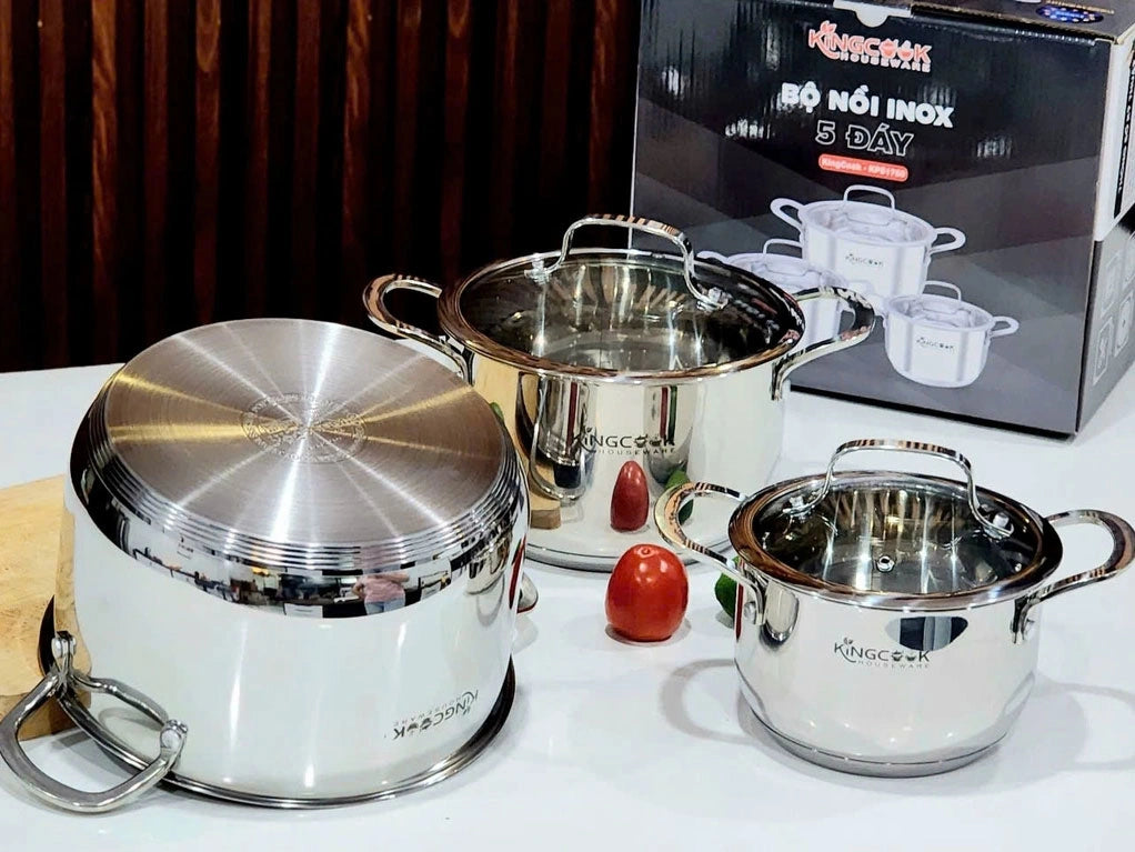 Bộ nồi inox 5 đáy KingCook KPS1730