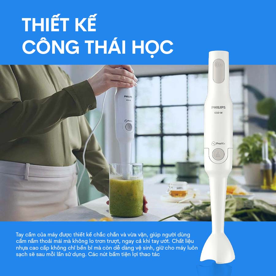 Máy xay cầm tay Philips HR2531/00 - Hàng chính hãng - Bảo hành 24 tháng