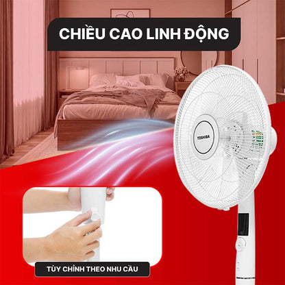 Quạt đứng Toshiba 9 cánh DC inverter Remote F-LSD30(W)VN - Bảo hành chính hãng 12 Tháng