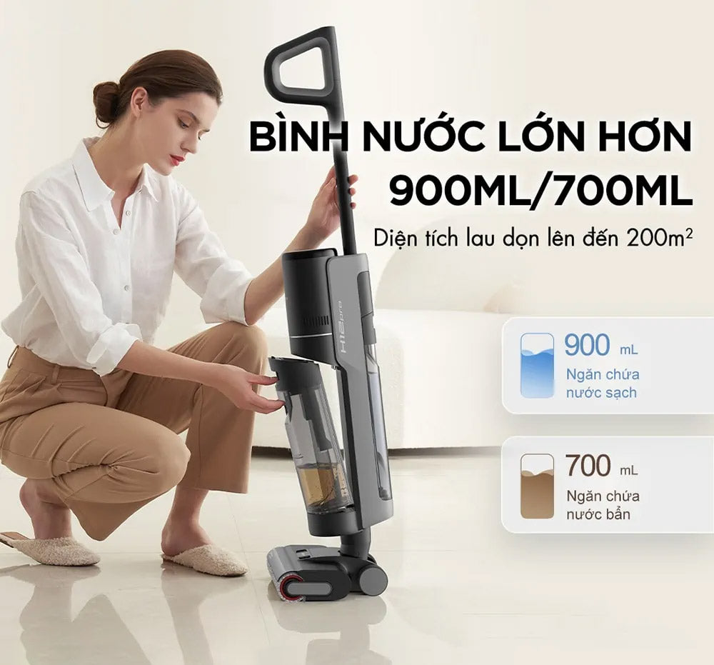Máy hút bụi lau sàn thông minh loại cầm tay H12 PRO - Hàng Chính Hãng