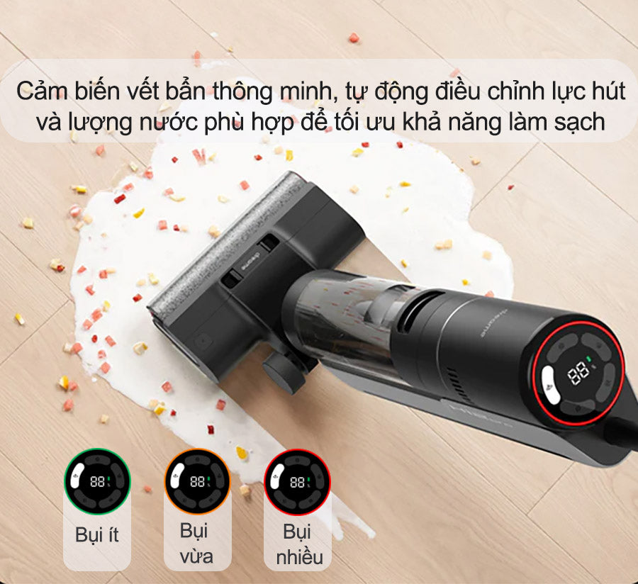 Máy hút bụi lau sàn thông minh loại cầm tay H12 PRO - Hàng Chính Hãng