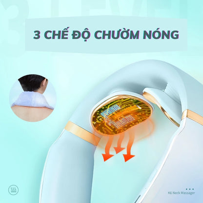 Máy massage cổ SKG K6E màu xanh - Hàng Chính Hãng