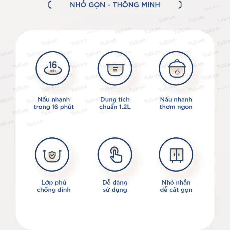 Nồi cơm điện Bear RC-5H12F công suất 300W dung tích 1.2L