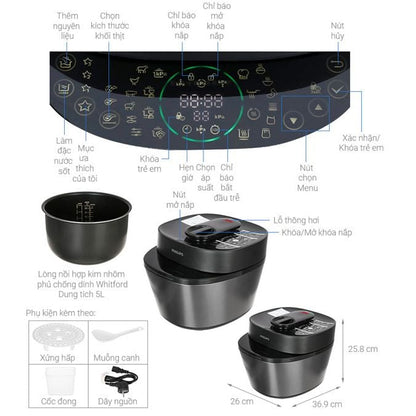 Nồi áp suất đa năng điện tử Philips HD2151/66
