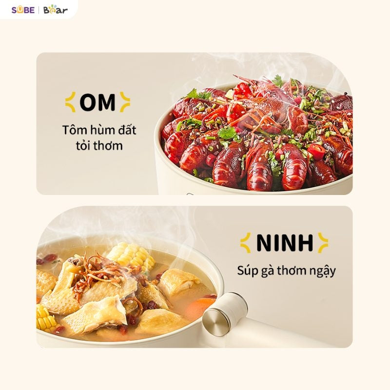 Nồi điện đa năng Bear MC-4H16G, Bảo Hành 18 Tháng - Hàng Chính Hãng