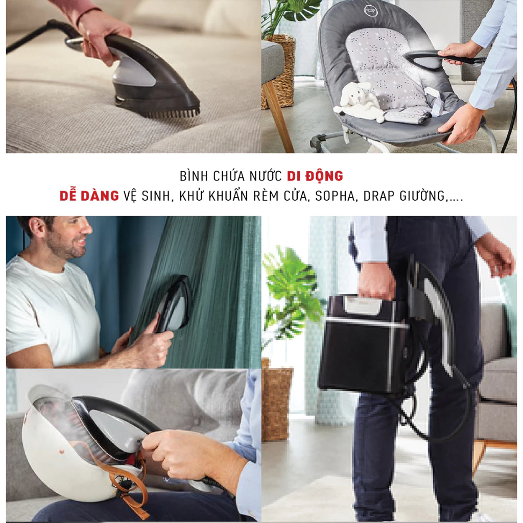 Bàn ủi hơi nước cầm tay dạng đứng Tefal QT1510E0 - Hàng Chính Hãng - Bảo Hành 24 tháng