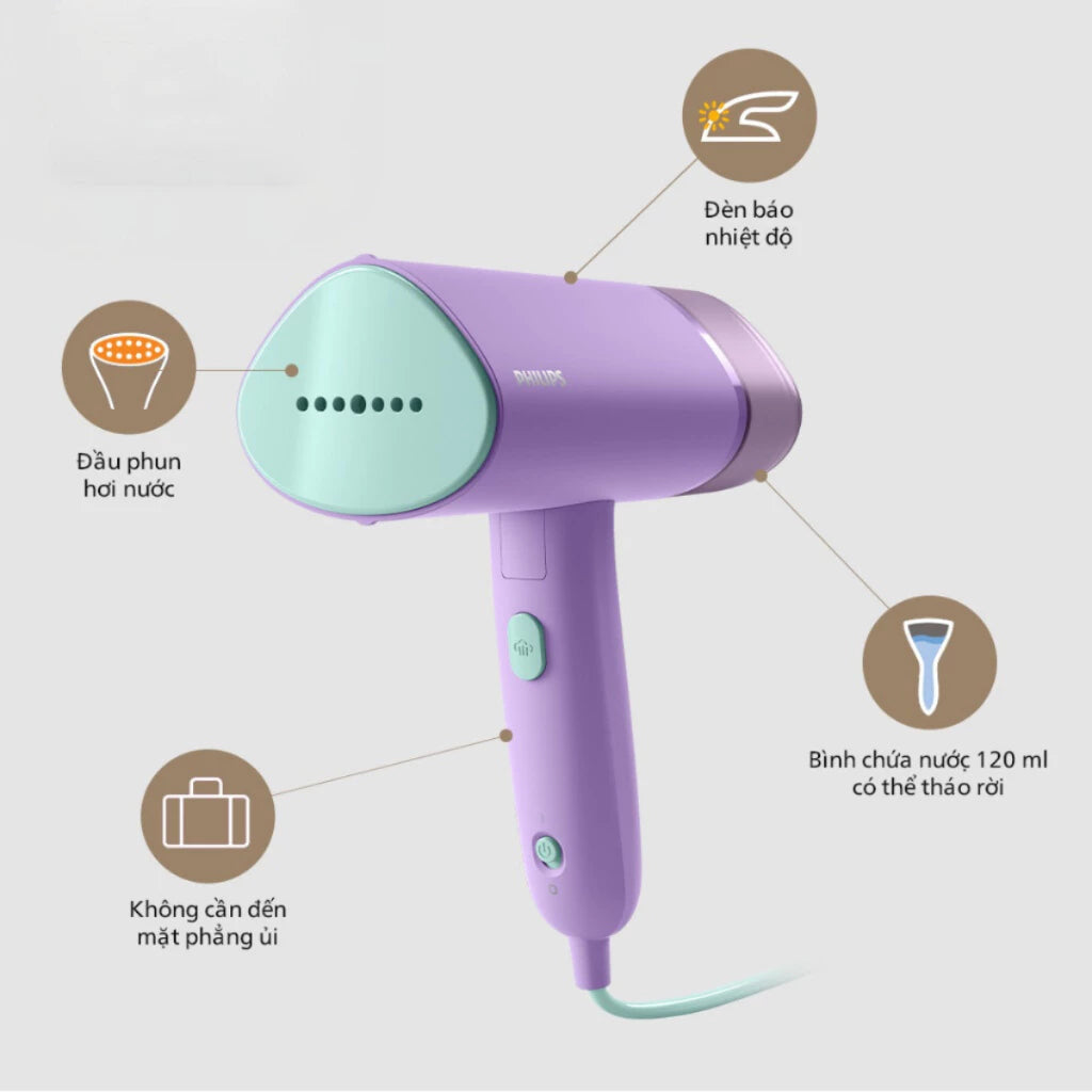 Bàn ủi hơi nước cầm tay Philips STH3010/30 - Hàng Chính Hãng - Bảo Hành 24 tháng