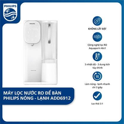 Lọc nước RO để bàn  Philips ADD6912WH/74 - Hàng Chính Hãng - Bảo Hành 24 tháng