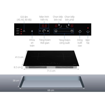 Bếp âm từ đôi Hafele HC-I2712A (536.61.716)