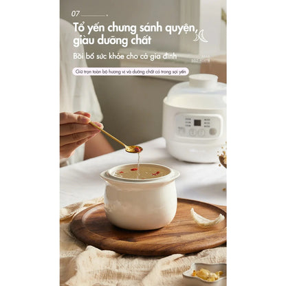 Nồi nấu chậm đa năng 0.8L Bear DDZ-A08T8, Bảo Hành 18 Tháng - Hàng Chính Hãng