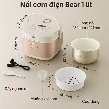 Nồi cơm điện Bear RC-4H30S, Bảo Hành 18 Tháng - Hàng Chính Hãng