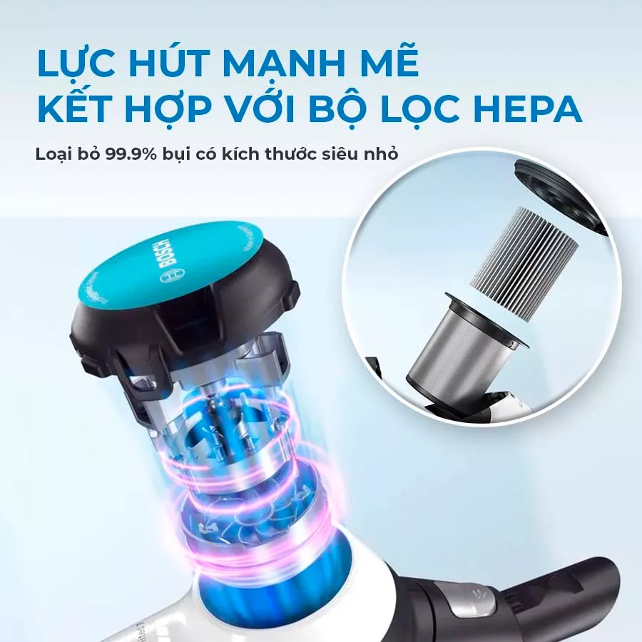 Máy hút bụi kết hợp lau nhà Bosch BCS71HYG3 - Hàng Chính Hãng