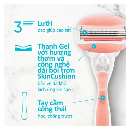 Dao Cạo Gillette Venus Glide White Tea - Hộp 1 Cán + 2 Lưỡi - Hàng Chính Hãng