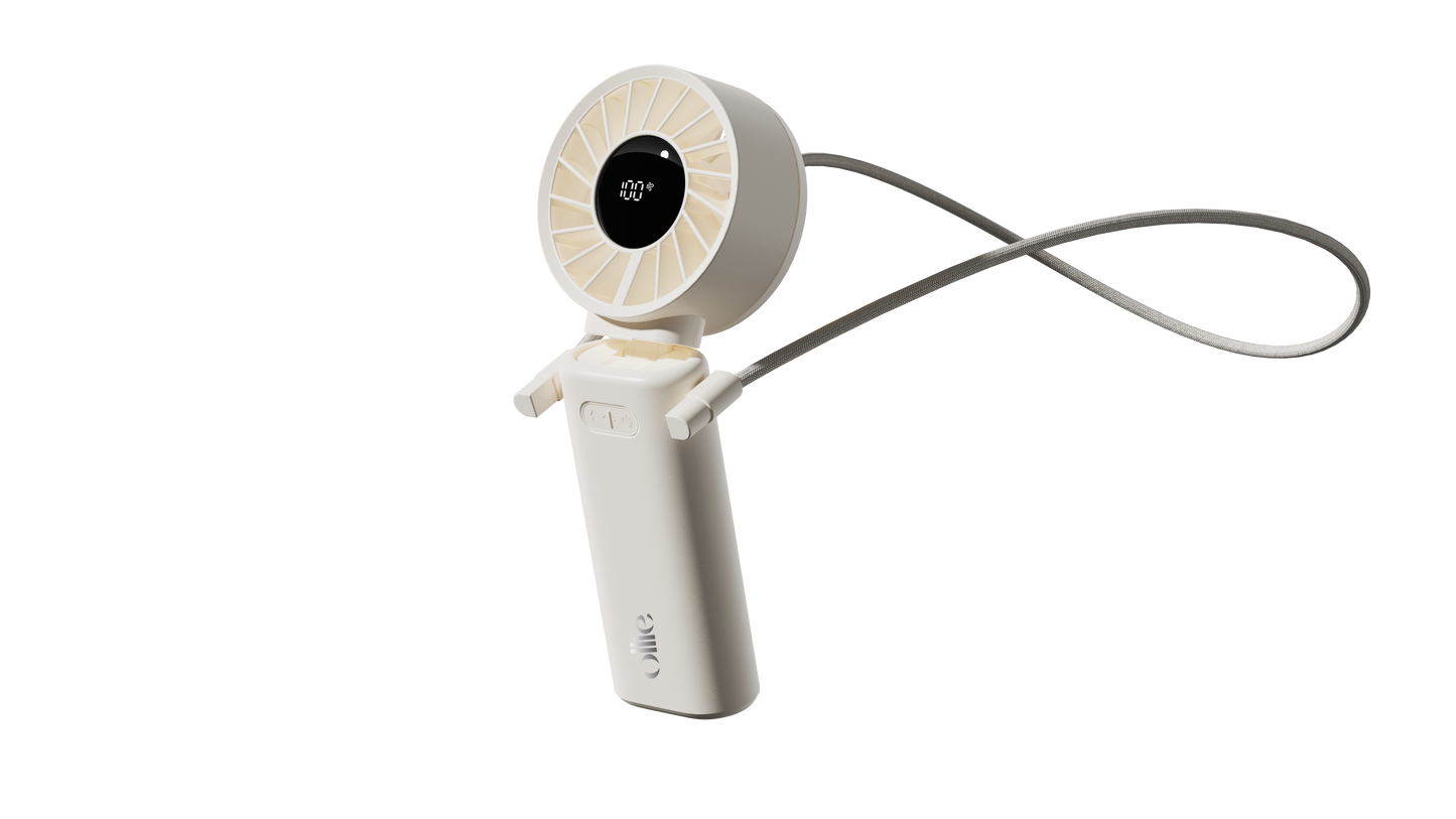 Quạt Mini cầm tay gấp gọn OLLIE FAN-ENGINE Z màu trắng